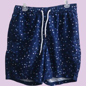 TD Thomas Dean stars men's mens galaxy universe swim shorts in blue size large.